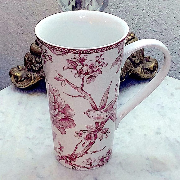 COPY - 222 FIFTH ADELAIDE MAROON LATTE MUG CUP PORCELAIN NEW 16 OZ - Picture 3 of 6